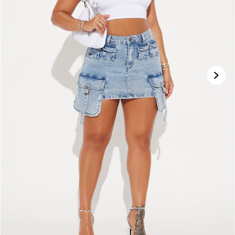 Denim Cargo Skirt